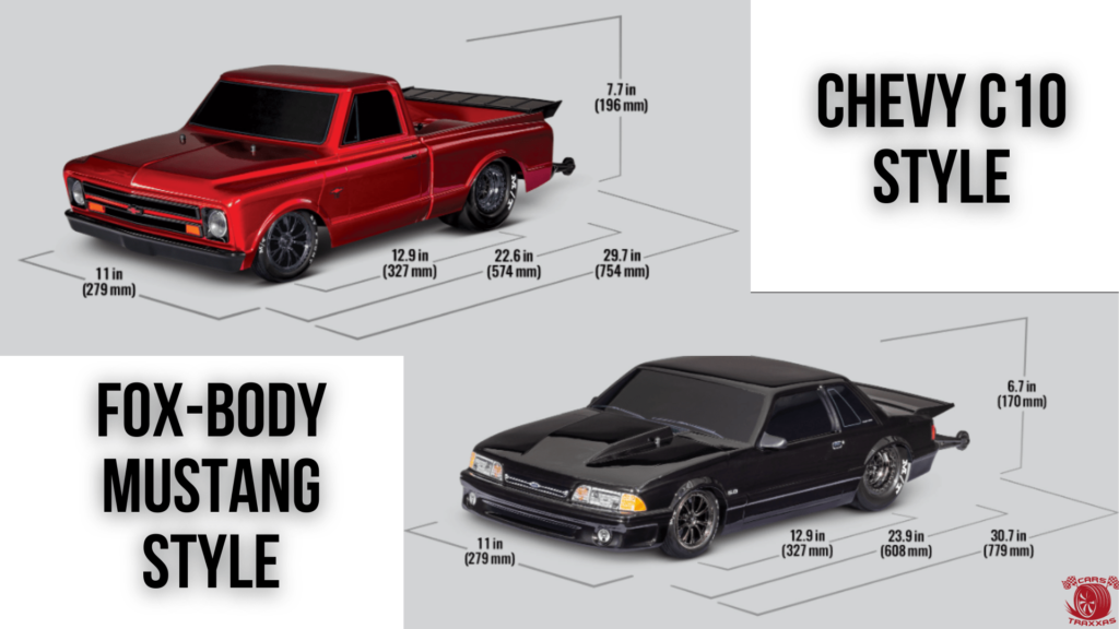 Drag Slash Chevy C10 style VS Fox-body Mustang style